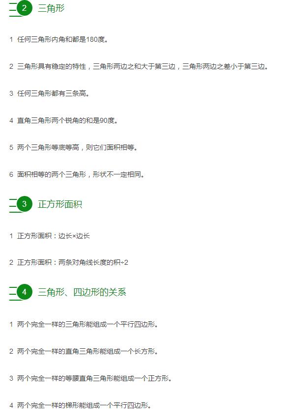 小学数学几何知识易错知识点汇总