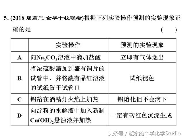 高三化学冲刺——化学实验的规范操作高考真题精练