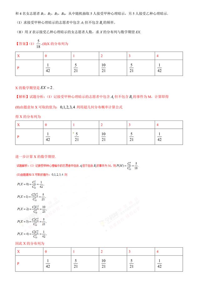 2017高考数学试题汇编：概率与统计，做真题掌握高考动向