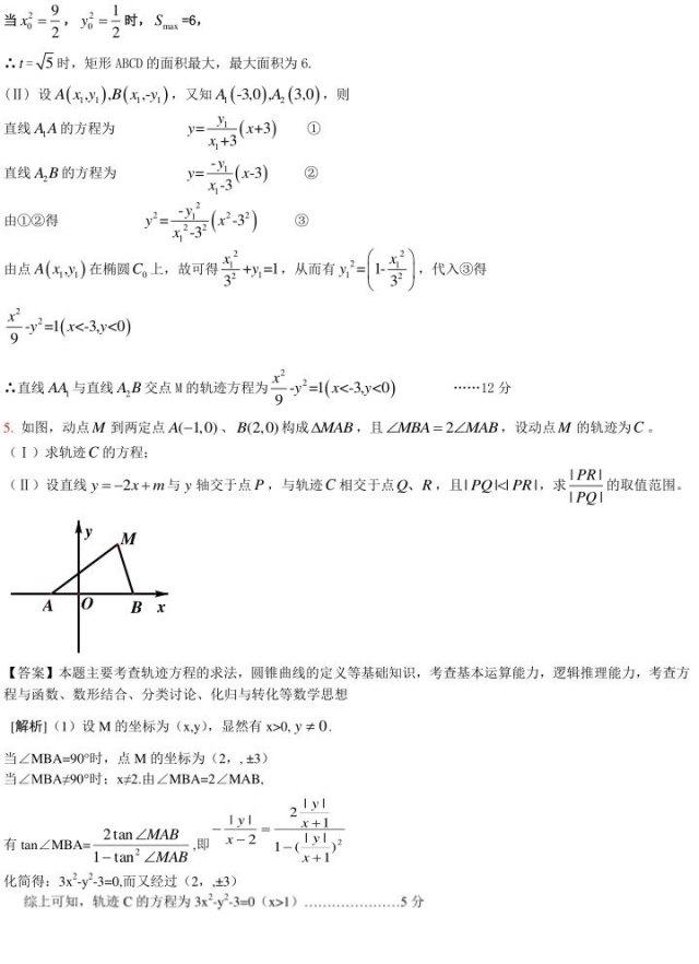 圆锥曲线经典例题汇编（一）