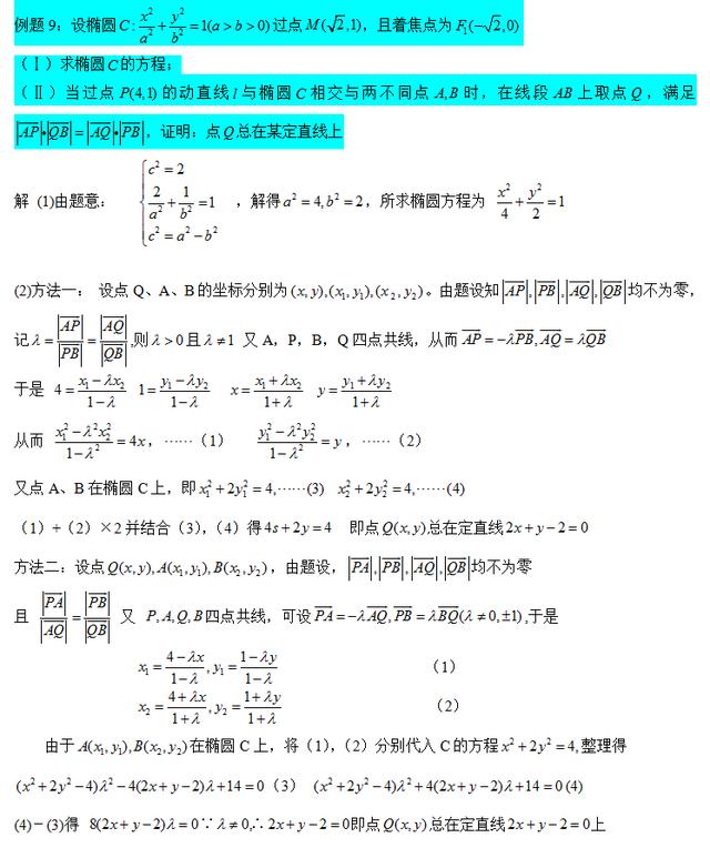 高中数学：圆锥曲线所有题型归纳，没有想象的那么多，就这几种