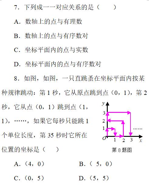 初一数学辅导连载之九——人教版数学七下期中模拟试卷附答案