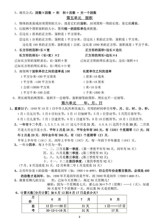 2018最新小数人教版三年级数学下册知识点总结归纳 家长老师必备