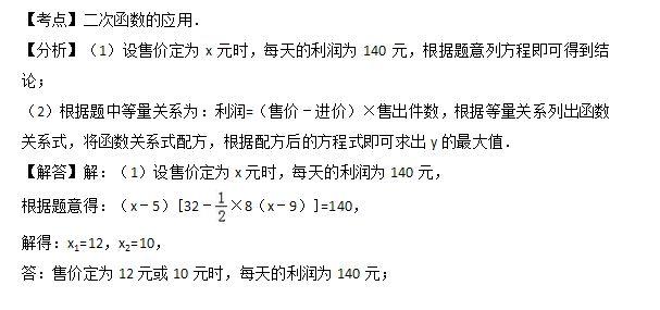 初中数学：中考二次函数的应用题综合运用，利润问题（经典46）