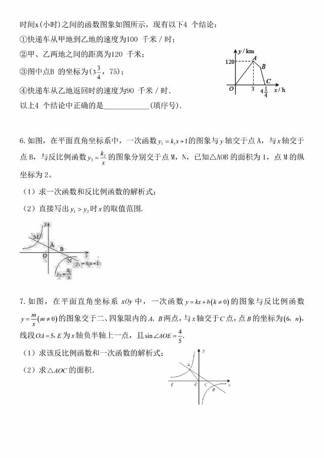 2018中考专题冲刺：函数的应用