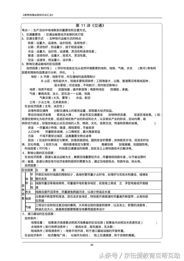 高考地理必背知识点（最全）