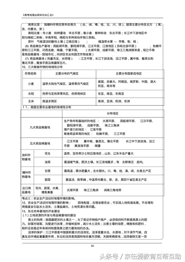 高考地理必背知识点（最全）