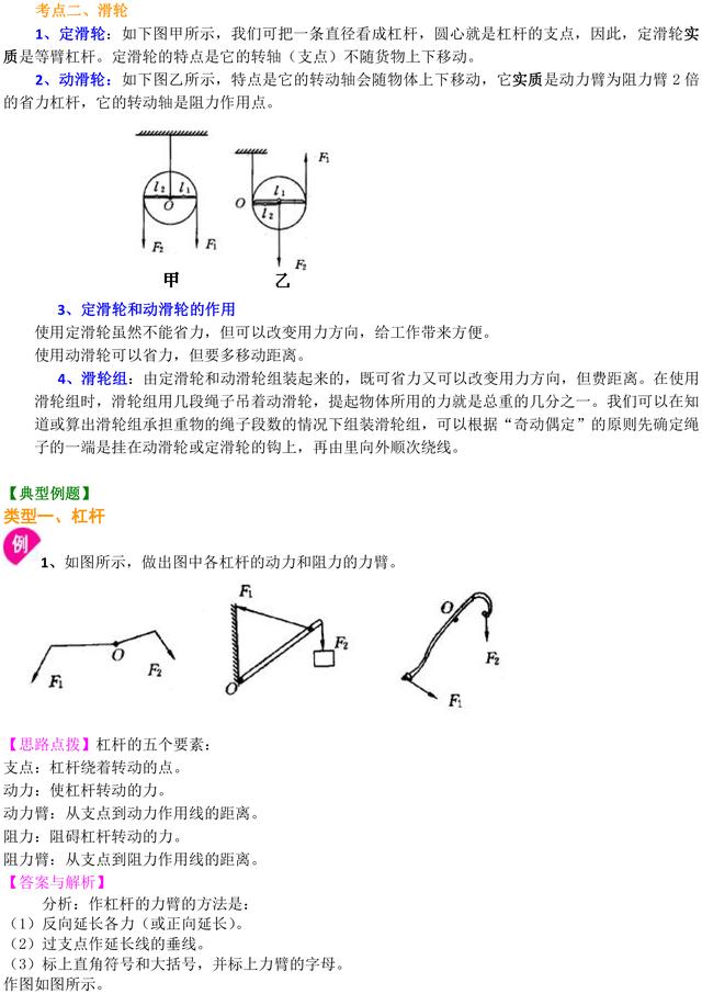 看完这篇搞定中考物理简单机械（中考考点总结+中考真题梳理）！