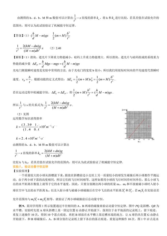 高中物理总复习冲刺：力学实验详细解析