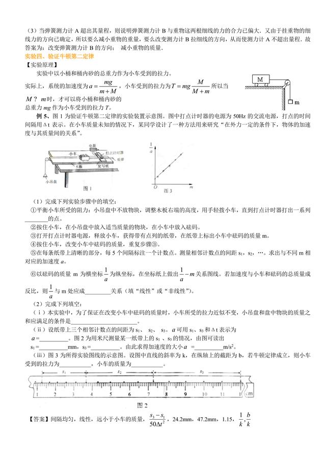 高中物理总复习冲刺：力学实验详细解析