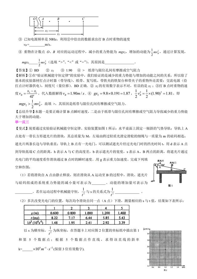 高中物理总复习冲刺：力学实验详细解析