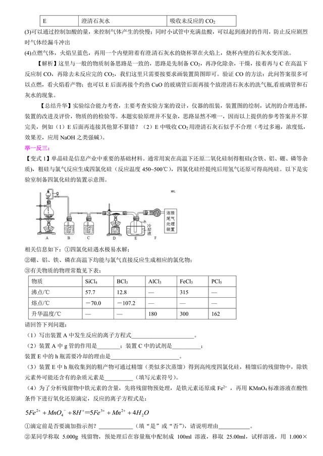 高考化学总复习冲刺：制备实验设计与评价详细解析