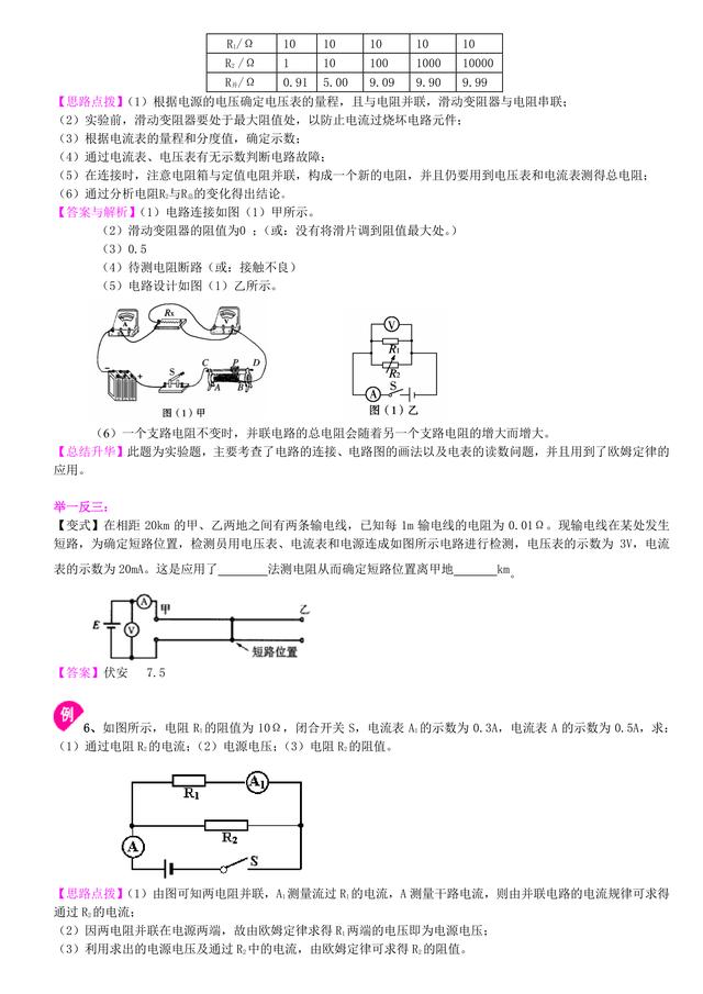 中考物理总复习冲刺：欧姆定律详细解析