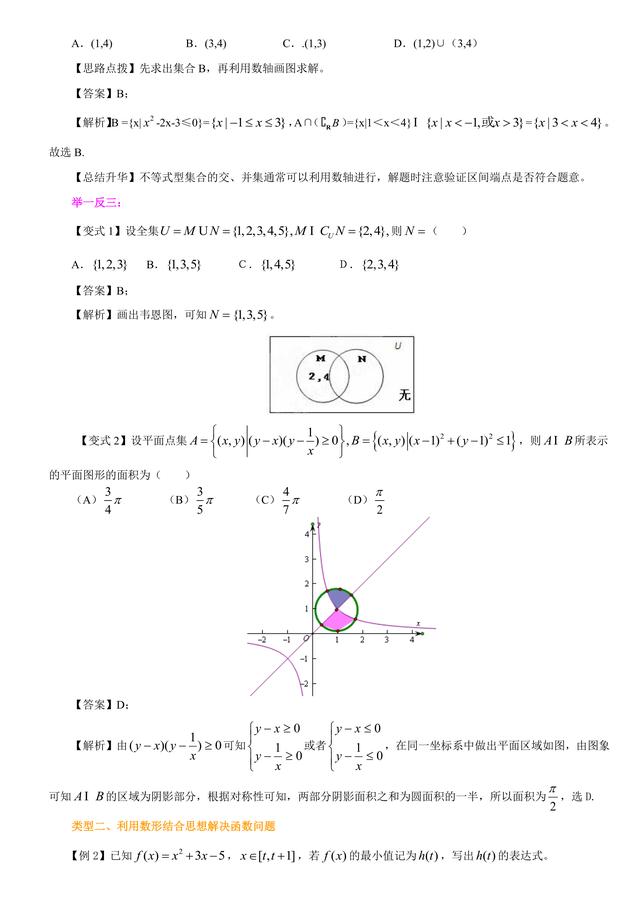 高考数学总复习冲刺：数形结合的思想解题详细解析