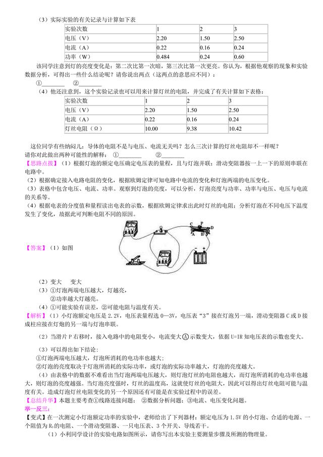 中考物理总复习冲刺：电功率详细解析