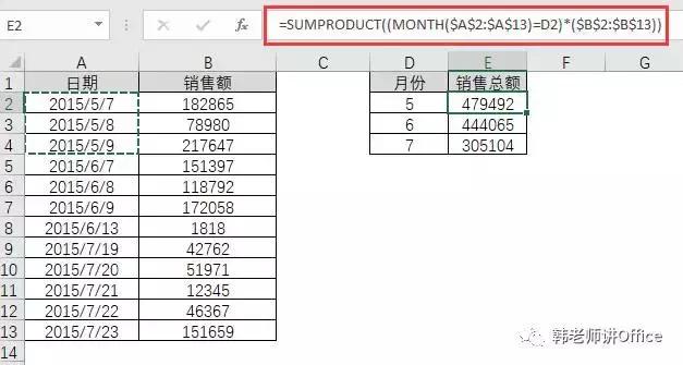 SUMPRODUCT函数的十二种用法