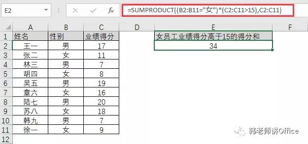 SUMPRODUCT函数的十二种用法