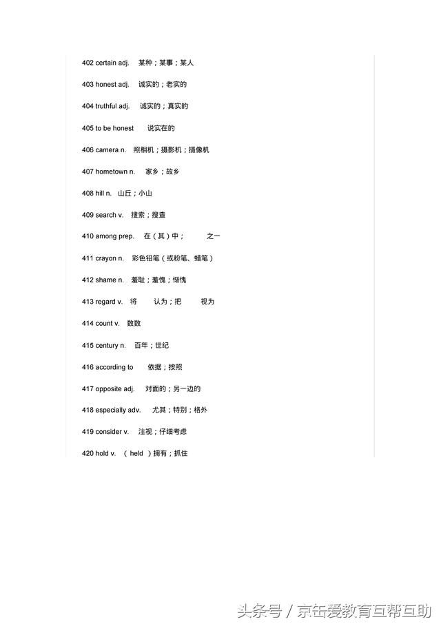 八年级下册需要掌握的420个英语单词