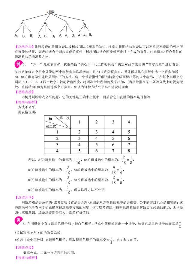 中考数学总复习冲刺：概率与统计详细解析