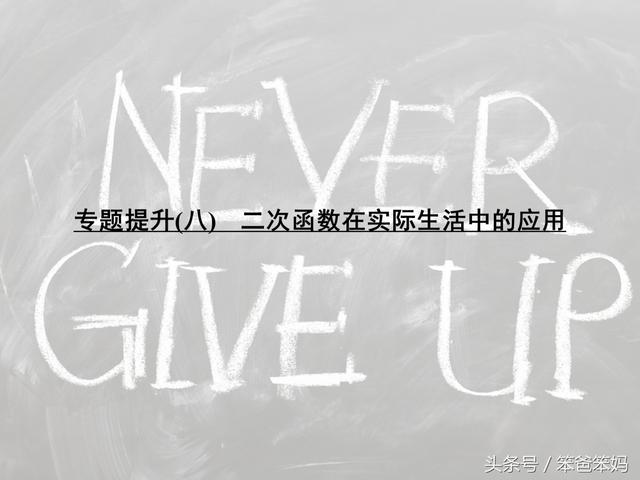 「中考数学」二次函数应用题，看清题、看懂图、列函数、用性质！