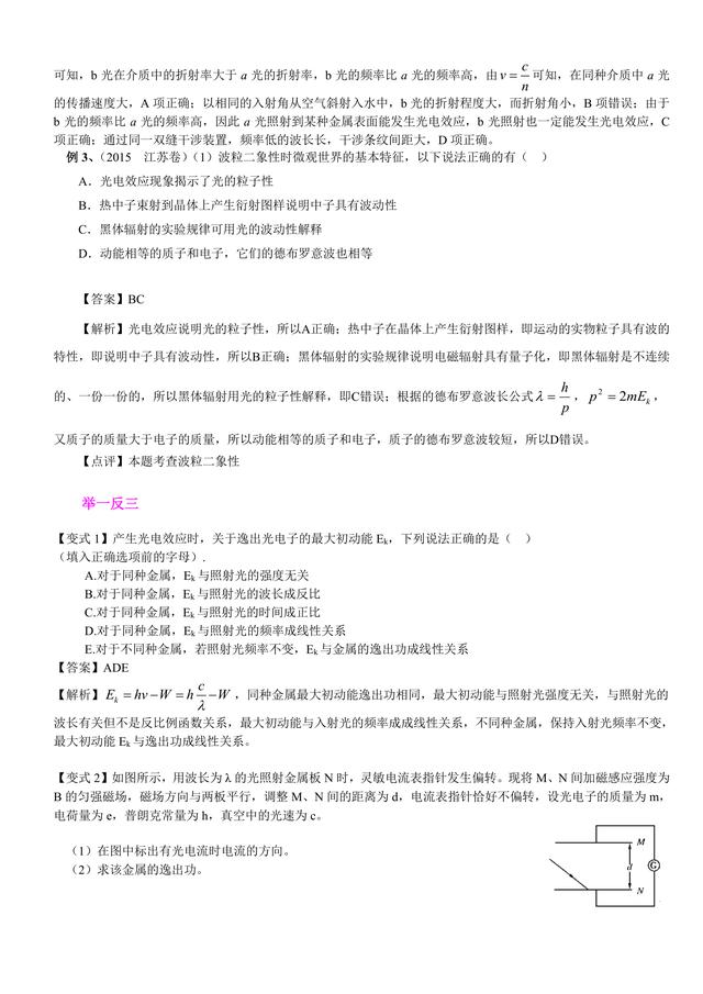 高考物理总复习冲刺：光的粒子性知识点详细解析