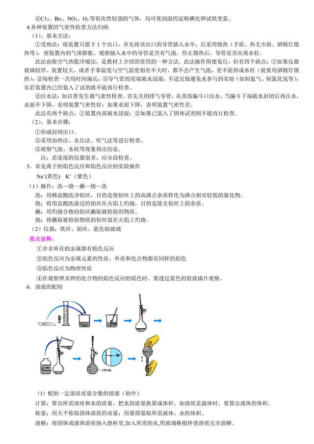 高考化学总复习冲刺：化学实验基本操作与实验安全详细解析