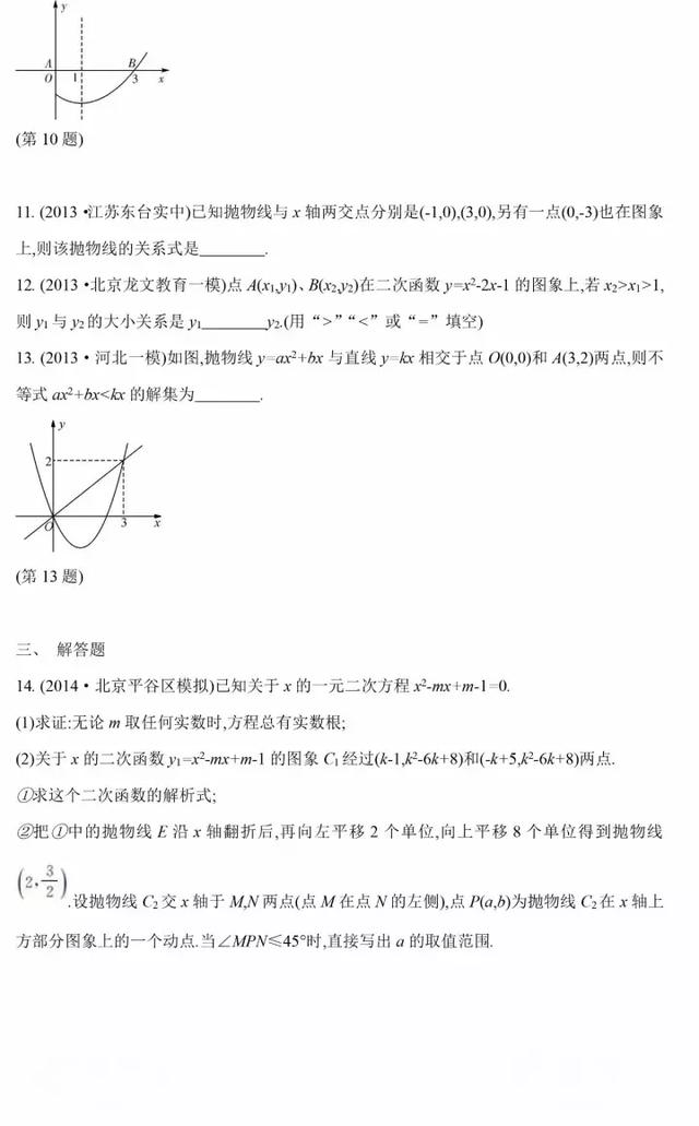 中考数学常考二次函数的图象与性质易错点总结