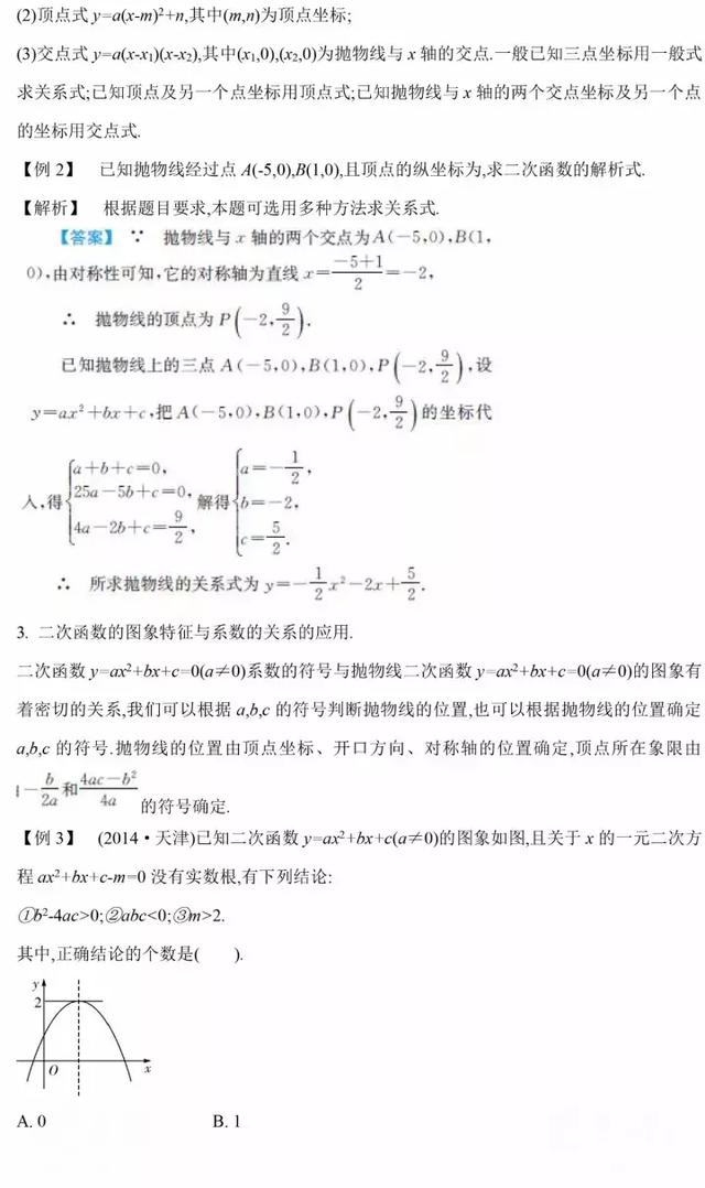 中考数学常考二次函数的图象与性质易错点总结