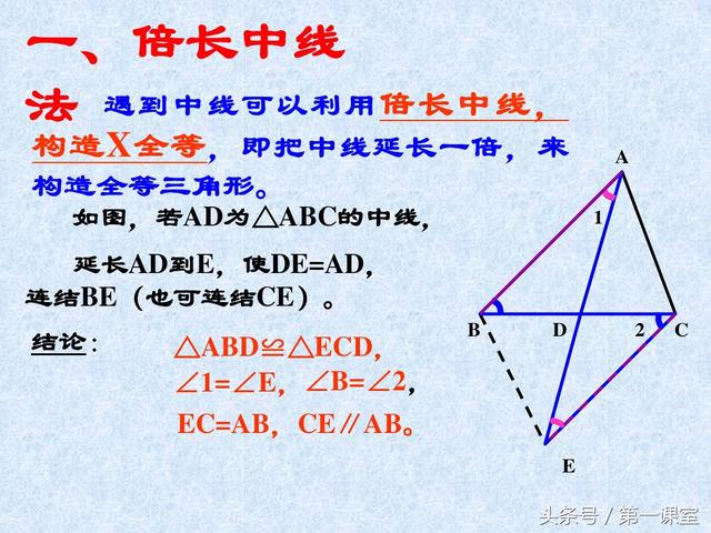 初中数学基础知识：利用三角形的角平分线构造全等三角形