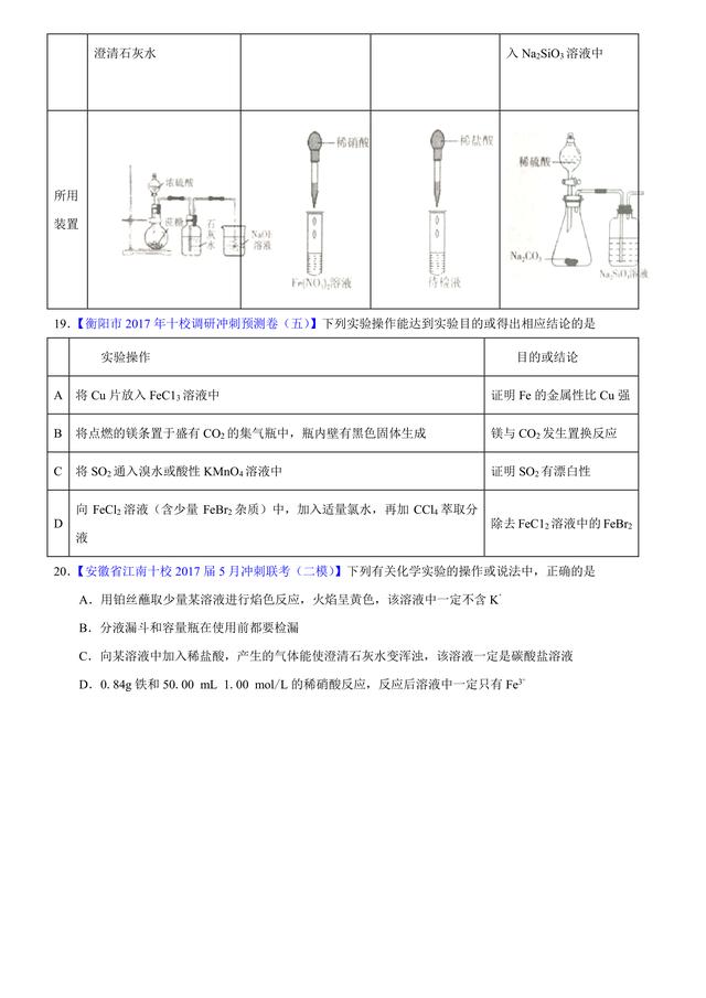 考考自己：2017高考化学化学实验基础原题汇编，看你会多少？