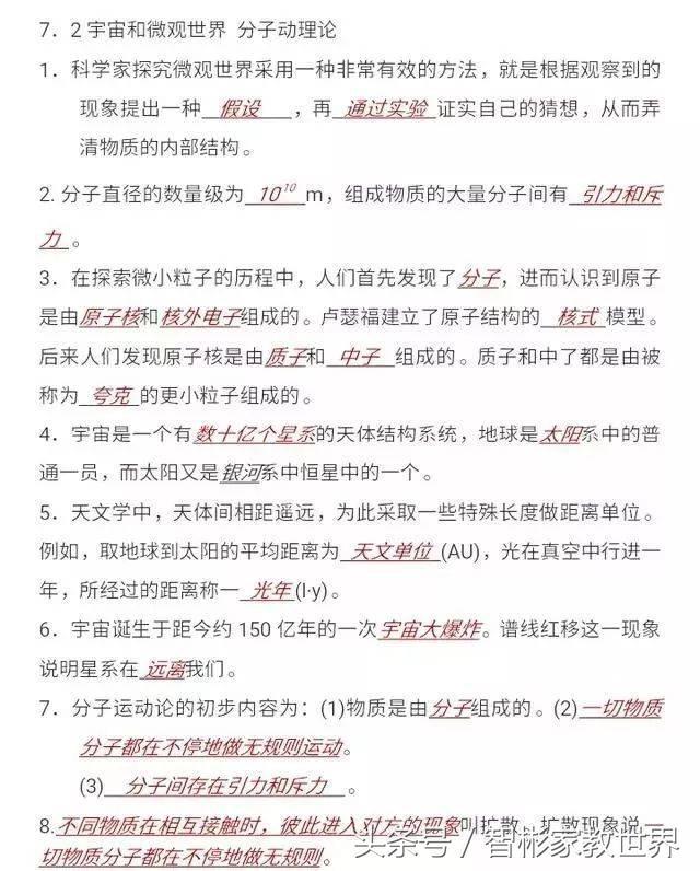 中考物理冲刺：初中物理重点知识点汇总，值得收藏