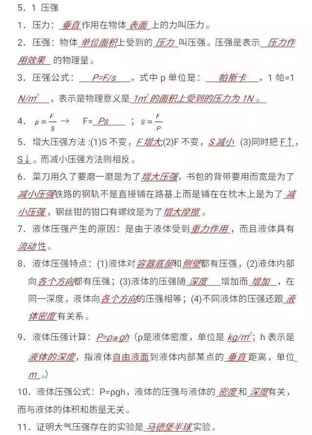 中考物理冲刺：初中物理重点知识点汇总，值得收藏