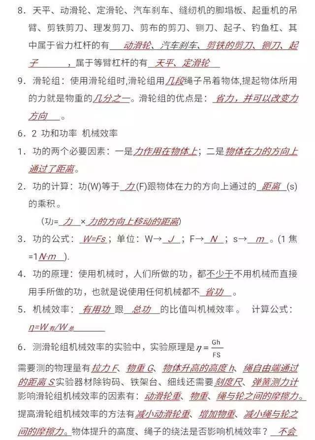 中考物理冲刺：初中物理重点知识点汇总，值得收藏