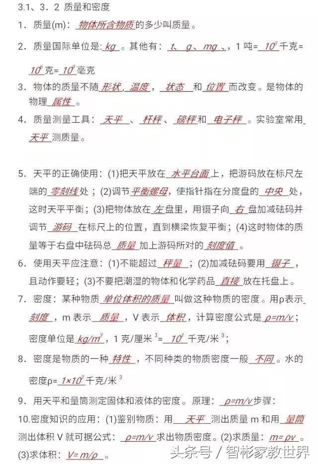 中考物理冲刺：初中物理重点知识点汇总，值得收藏