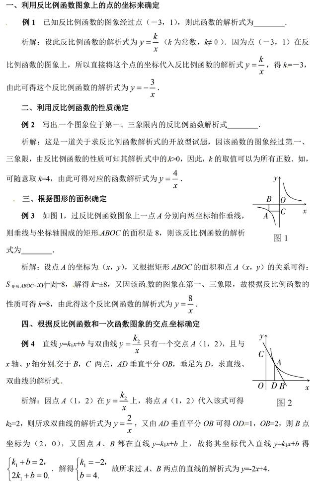 中考数学反比例函数解析式的常用求法，一定要掌握，压轴题常考！