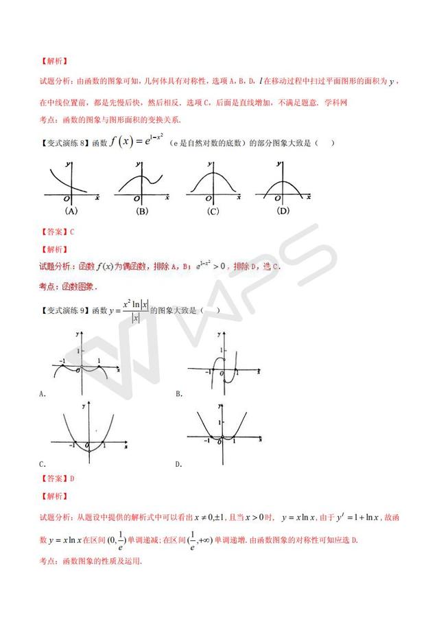 高考数学黄金解题模板：函数图像的判断（含答案）