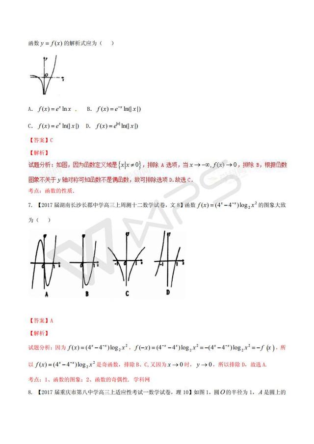 高考数学黄金解题模板：函数图像的判断（含答案）