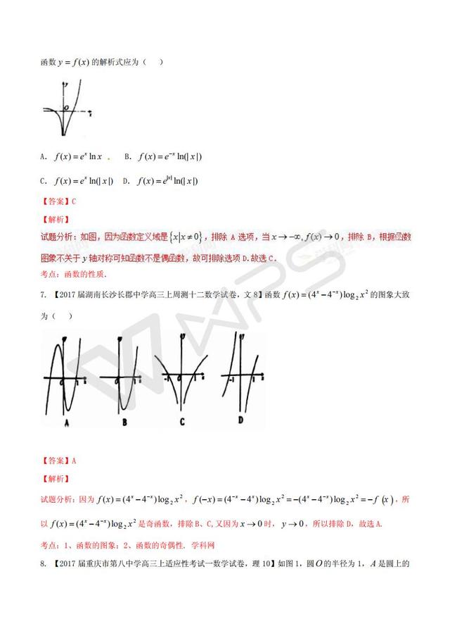 高考数学黄金解题模板：函数图像的判断（含答案）