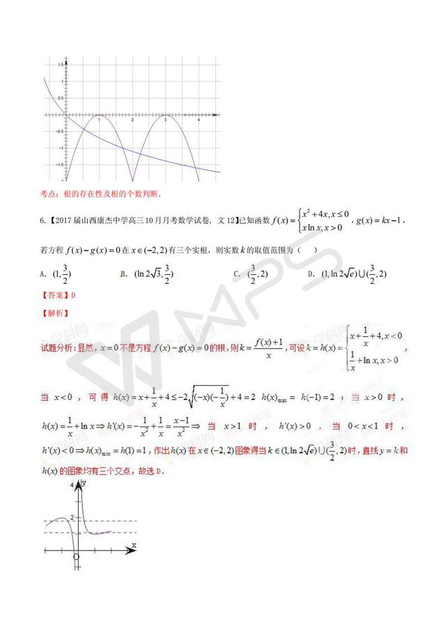 高考数学黄金解题模板：函数零点问题的解题模板（含答案）