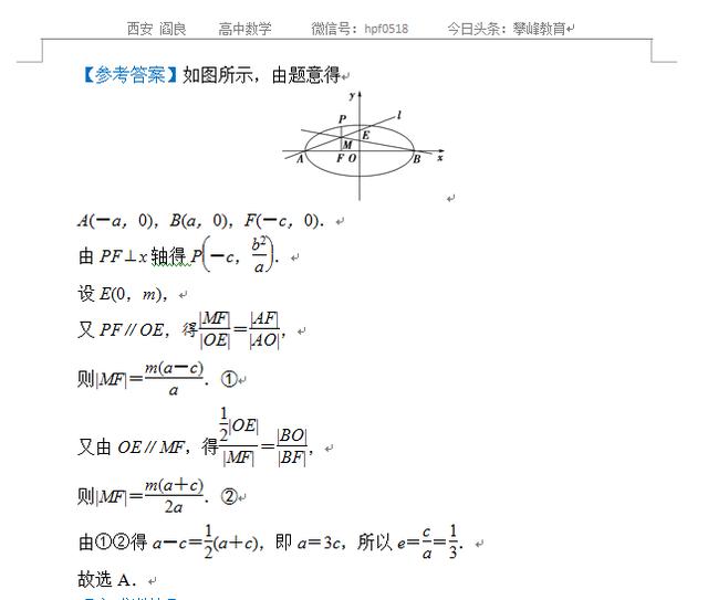 高考数学专题六——解析几何