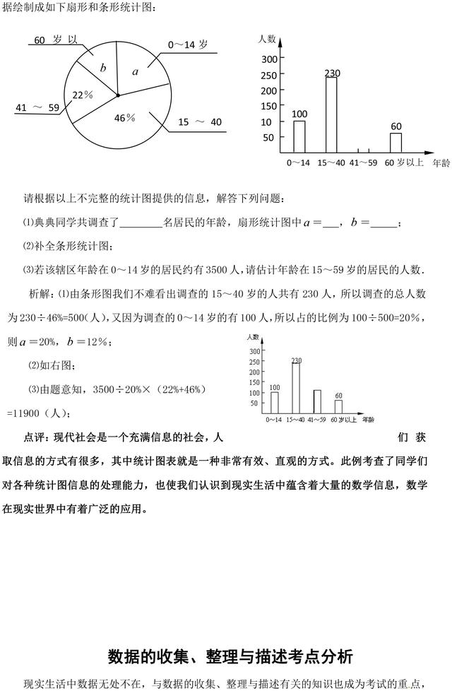 中考数学数据的收集与整理易考点汇总，掌握了，这类分千万要拿下