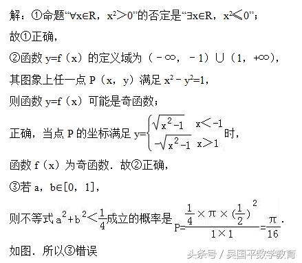 冲刺2018年高考数学，典型例题分析81：命题的真假判断与应用