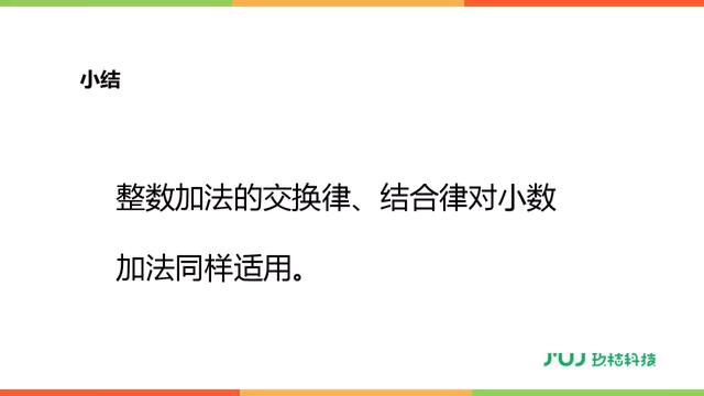 人教版四年级数学下册6.3《整数加法运算定律推广到小数》讲解