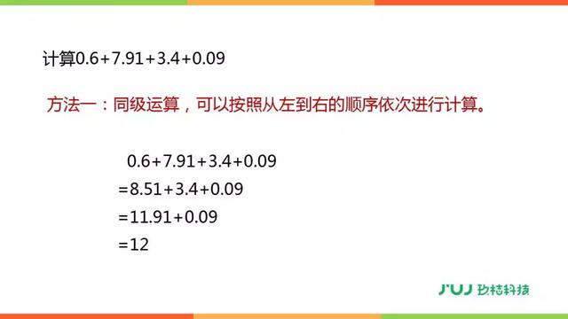 人教版四年级数学下册6.3《整数加法运算定律推广到小数》讲解