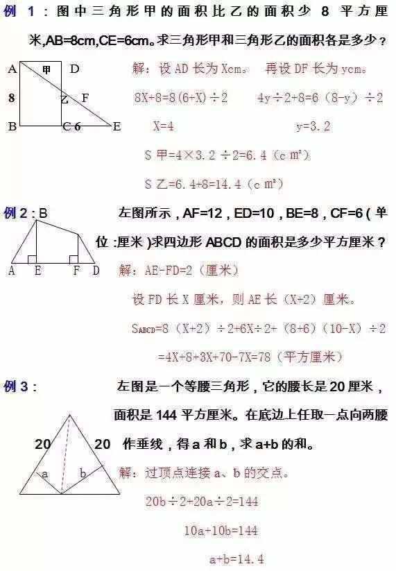 数学老师：小学几何难？掌握这10大“万能”解法，保管6年一分不扣