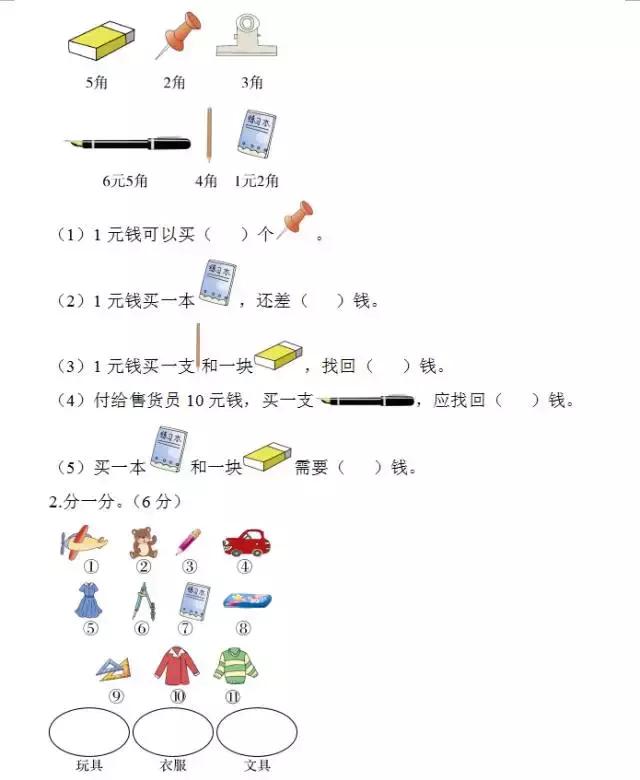 人教版：1~6年级数学提升卷，考点全面、难度适中，绝佳好资料！