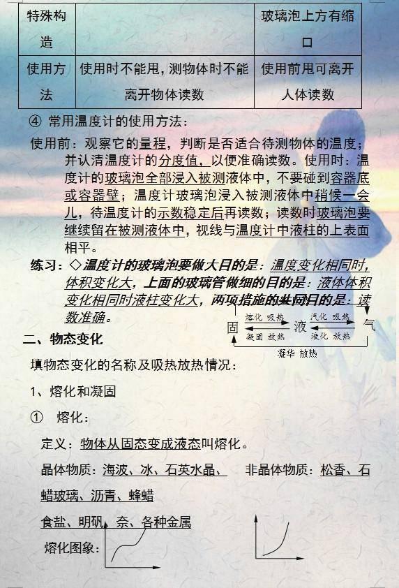 初中物理200个重点知识（填空版），给孩子贴墙上背熟，中考100分