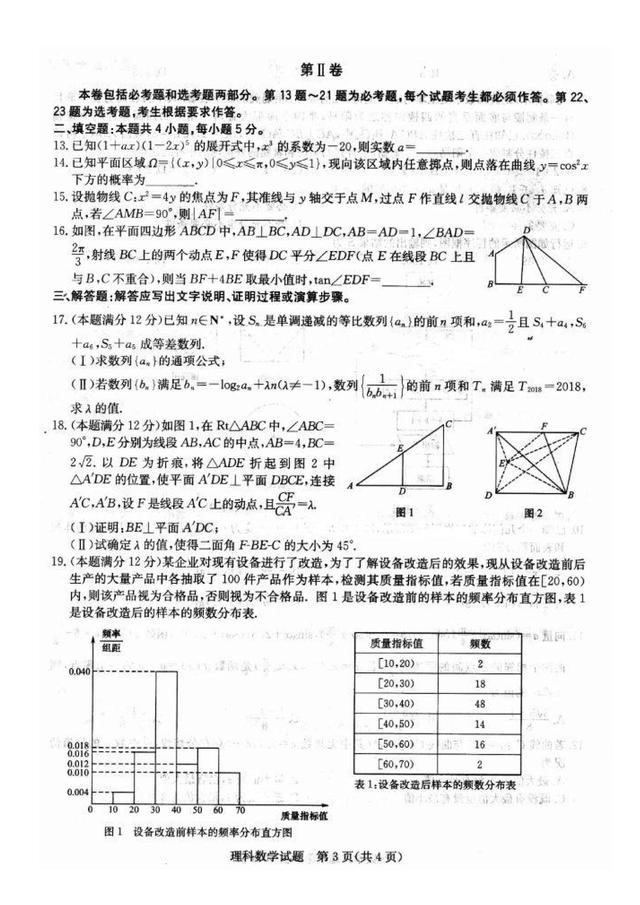 2018华师一附中5月理科数学试卷（附答案）出炉，看看能拿多少分