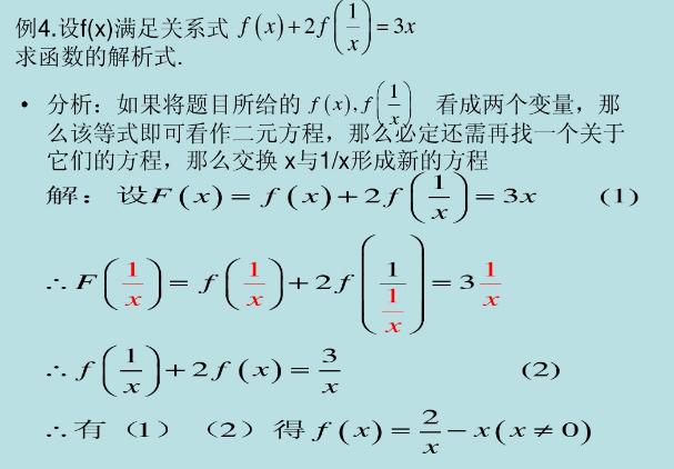 高中数学重点求函数解析式，待定系数、方程组、赋值、图像汇总