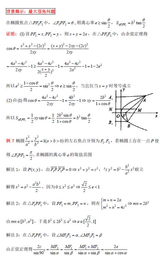 第79期 离心率的几种经典模型及其解决策略